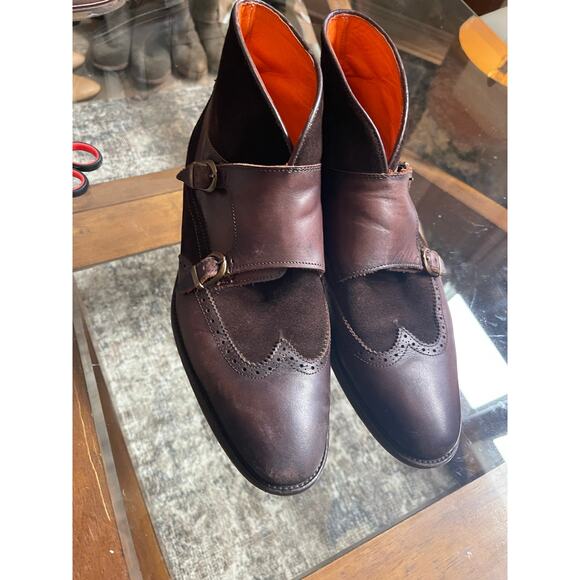 Vince The Albus luxury wingtip double monk brogue strap brown boot size 10.5 men - Picture 2 of 8